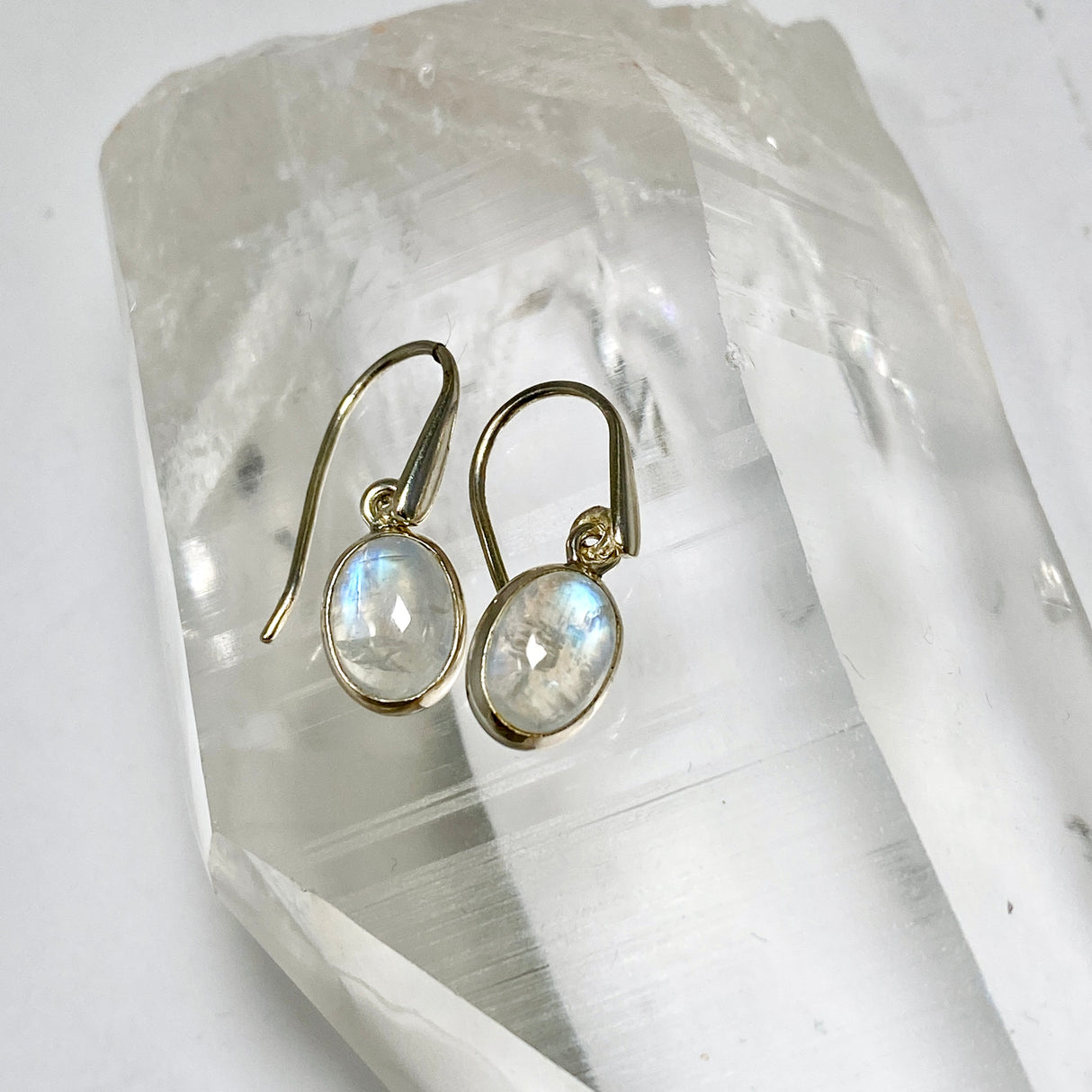 Moonstone Oval Cabochon Earrings PEGJ391