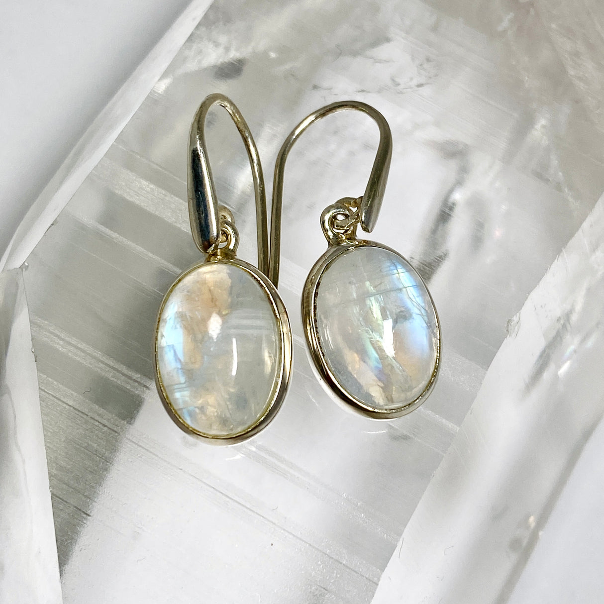Moonstone Oval Cabochon Earrings PEGJ392