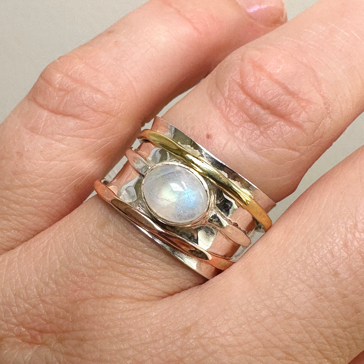 Moonstone Oval Cabochon Spinner Ring R4820