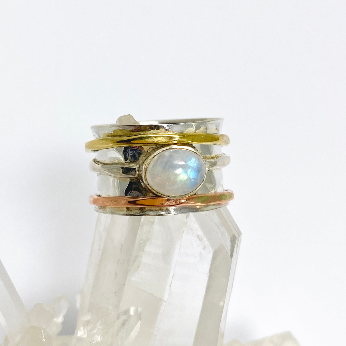 Moonstone Oval Cabochon Spinner Ring R4820