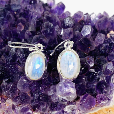 Moonstone Oval Earrings KEGJ1398 - Nature's Magick