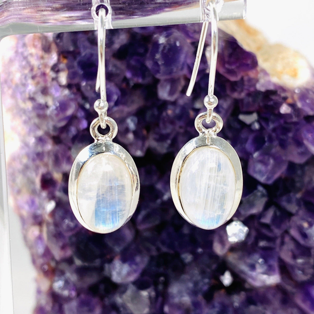 Moonstone Oval Earrings KEGJ1398 - Nature's Magick