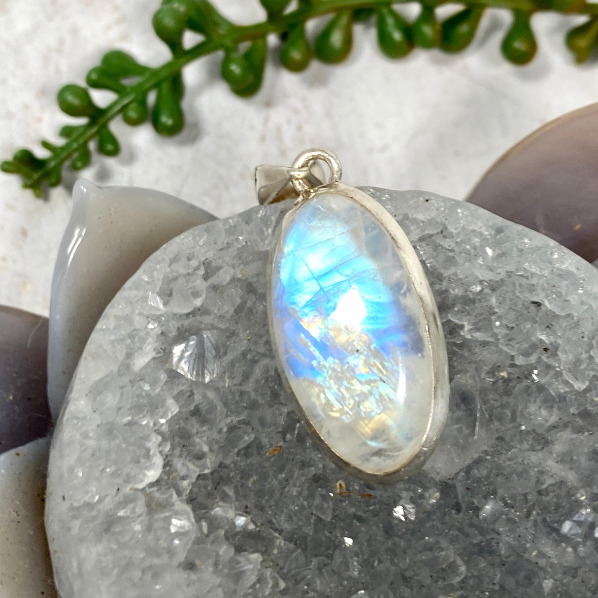 Moonstone oval pendant KPGJ2898 - Nature's Magick