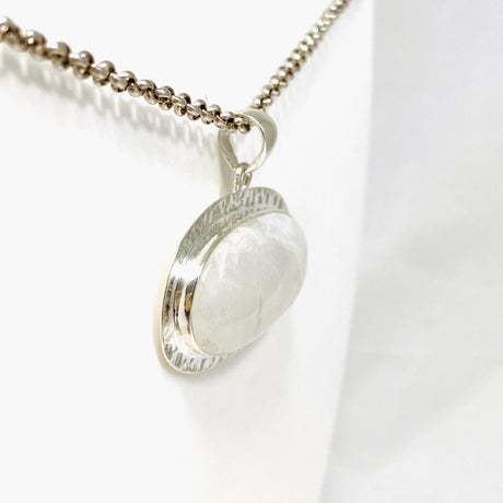 Moonstone Oval Pendant with Hammered Setting KPGJ4242 - Nature's Magick