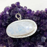 Moonstone Oval Pendant with Hammered Setting KPGJ4242 - Nature's Magick