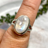 Moonstone oval ring s.8 KRGJ2188 - Nature's Magick