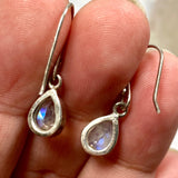 Moonstone petite teardrop faceted earrings KEGJ852 - Nature's Magick