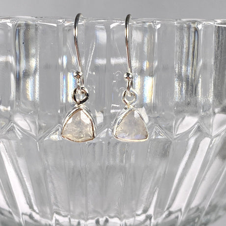 Moonstone petite triangular faceted earrings R2363-MST - Nature's Magick