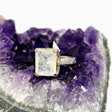 Moonstone Rectangular Faceted Ring Size 5.5 PRGJ639