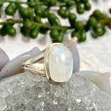 Moonstone rectangular ring s.8 KRGJ2187 - Nature's Magick