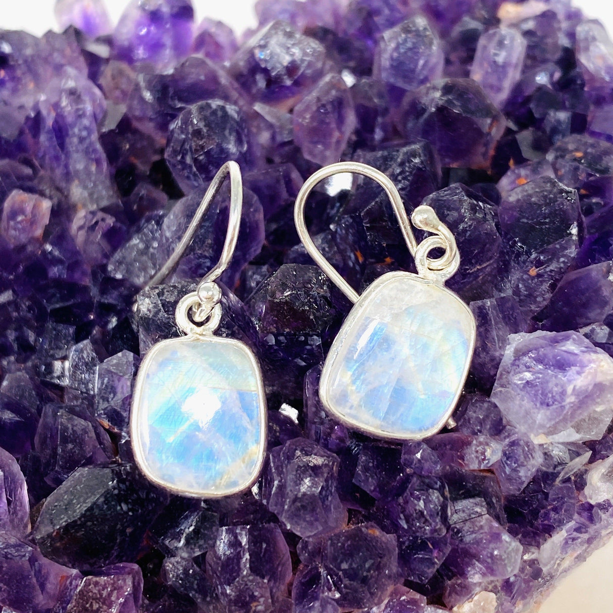 Moonstone Square Earrings KEGJ1391 - Nature's Magick