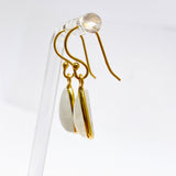 Moonstone Teardrop Cabochon Gold Plated Drop Earrings C210YG-MS