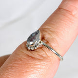 Moonstone Teardrop Faceted fine band ring R3800-MS - Nature's Magick