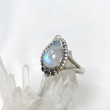 Moonstone Teardrop Gemstone Ring in a Decorative Setting R3941 - Nature's Magick