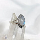 Moonstone Teardrop Gemstone Ring in a Decorative Setting R3941 - Nature's Magick