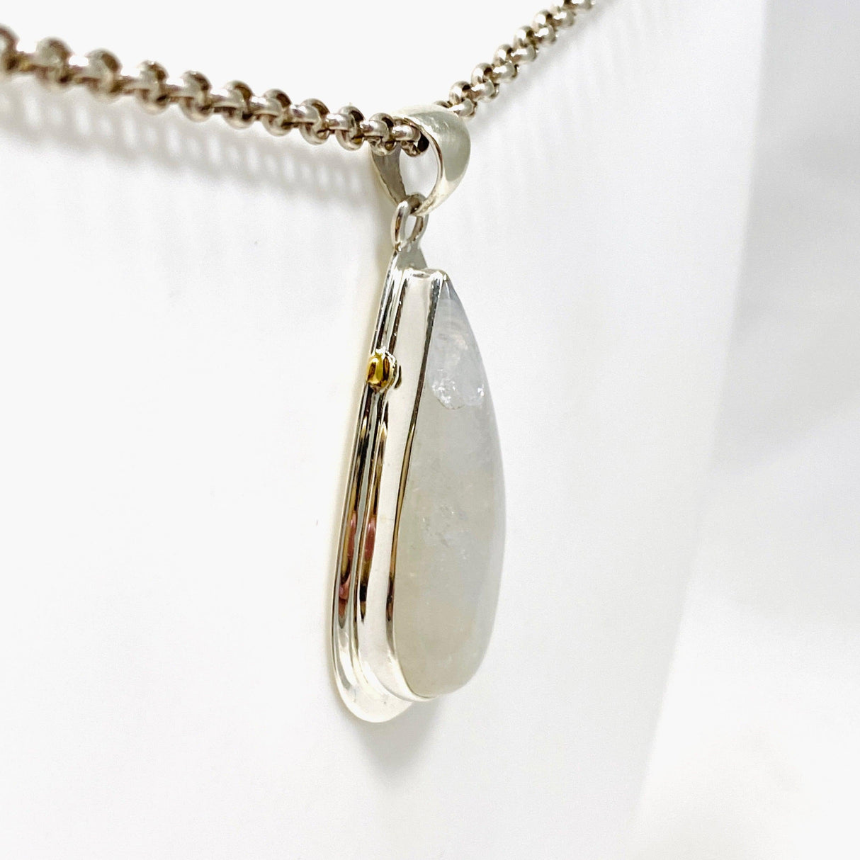 Moonstone Teardrop Pendant with Brass Detailing KPGJ4248 - Nature's Magick