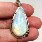 Moonstone Teardrop Pendant with Brass Detailing KPGJ4248 - Nature's Magick