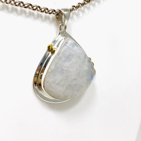 Moonstone Teardrop Pendant with Brass Detailing KPGJ4250 - Nature's Magick