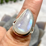 Moonstone teardrop ring s.7 KRGJ2201 - Nature's Magick