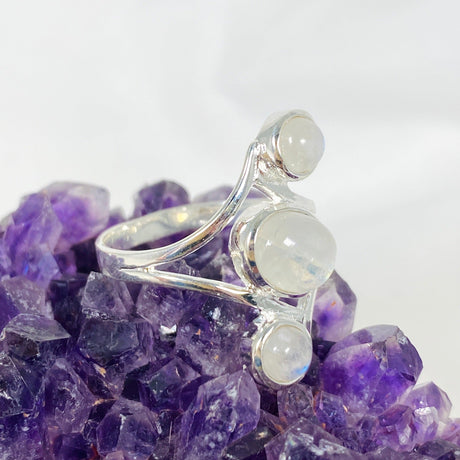 Moonstone Triple Stone Ring R3976 - Nature's Magick