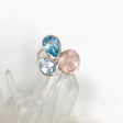 Morganite and Blue Topaz Faceted Multi-stone Ring Size 7 PRGJ449 - Nature's Magick