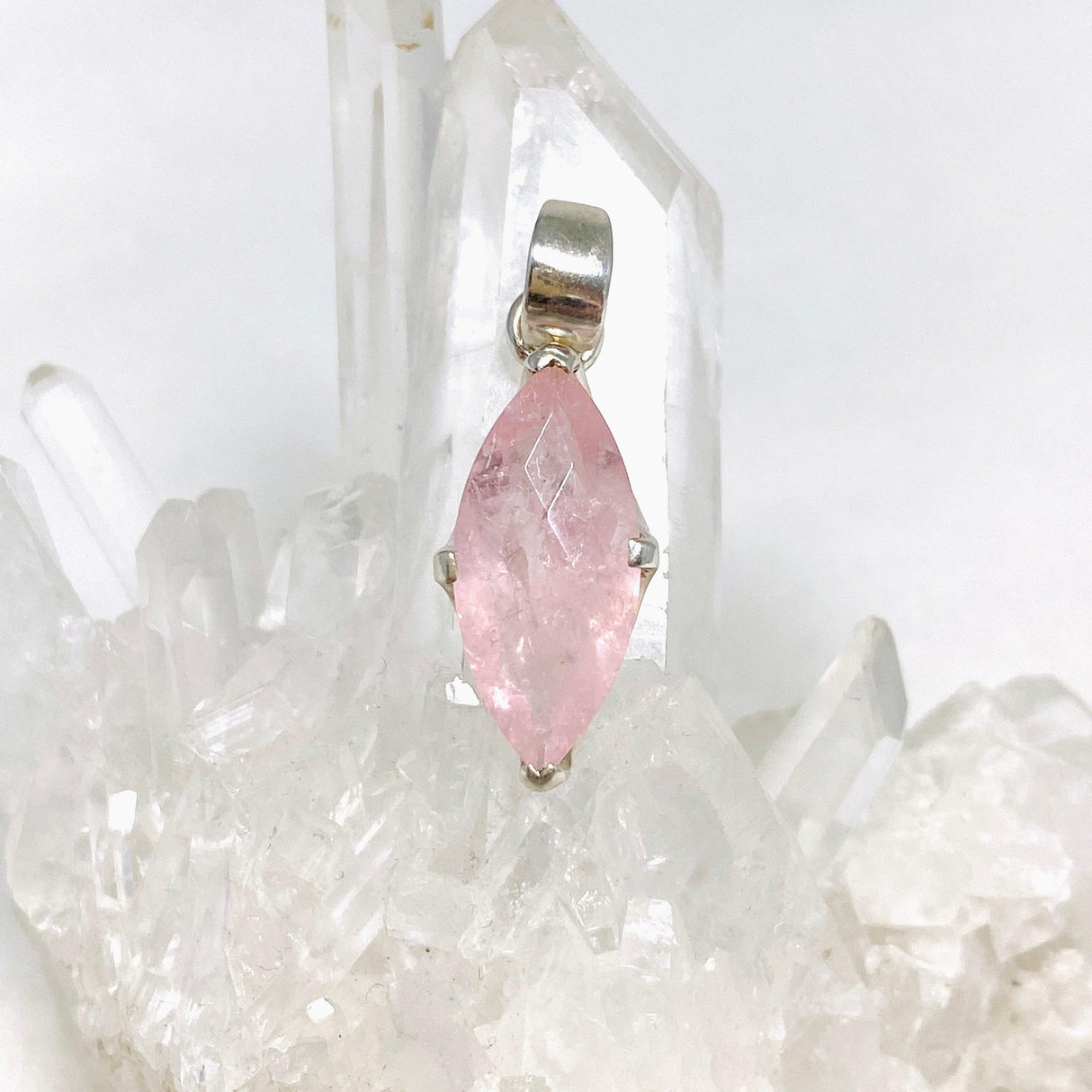 Morganite Faceted Marquise Pendant PPGJ689 - Nature's Magick