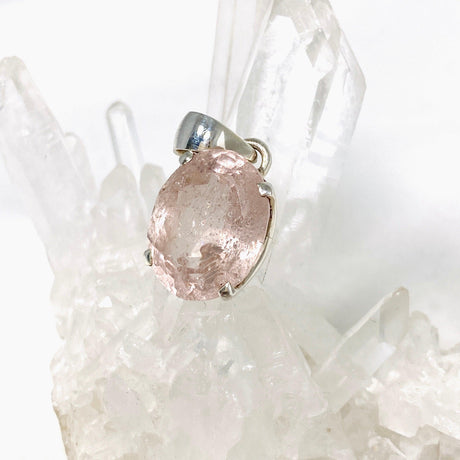 Morganite Faceted Oval Pendant PPGJ687 - Nature's Magick