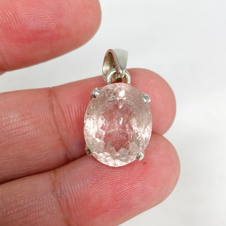 Morganite Faceted Oval Pendant PPGJ687 - Nature's Magick