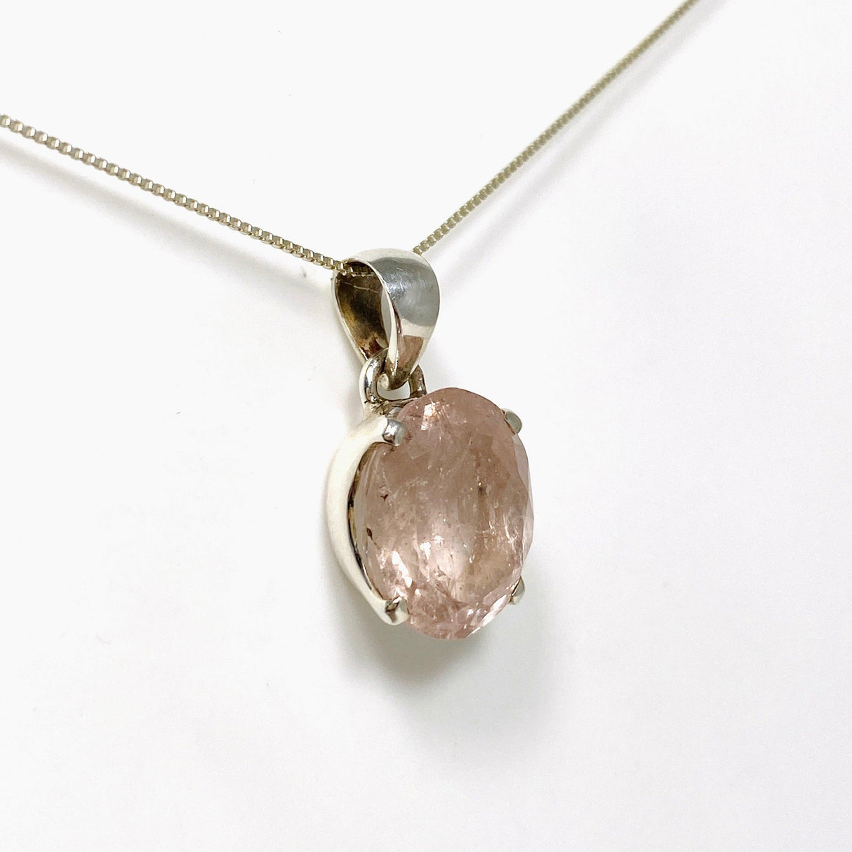 Morganite Faceted Oval Pendant PPGJ687 - Nature's Magick