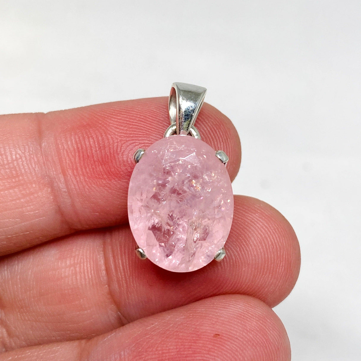 Morganite Faceted Oval Pendant PPGJ688 - Nature's Magick