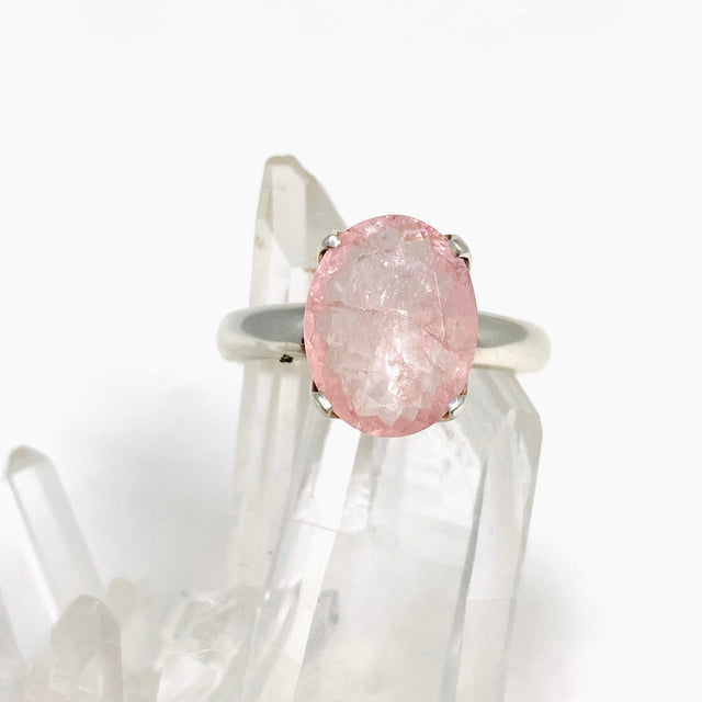 Morganite Faceted Oval Ring Size 10 PRGJ438 - Nature's Magick
