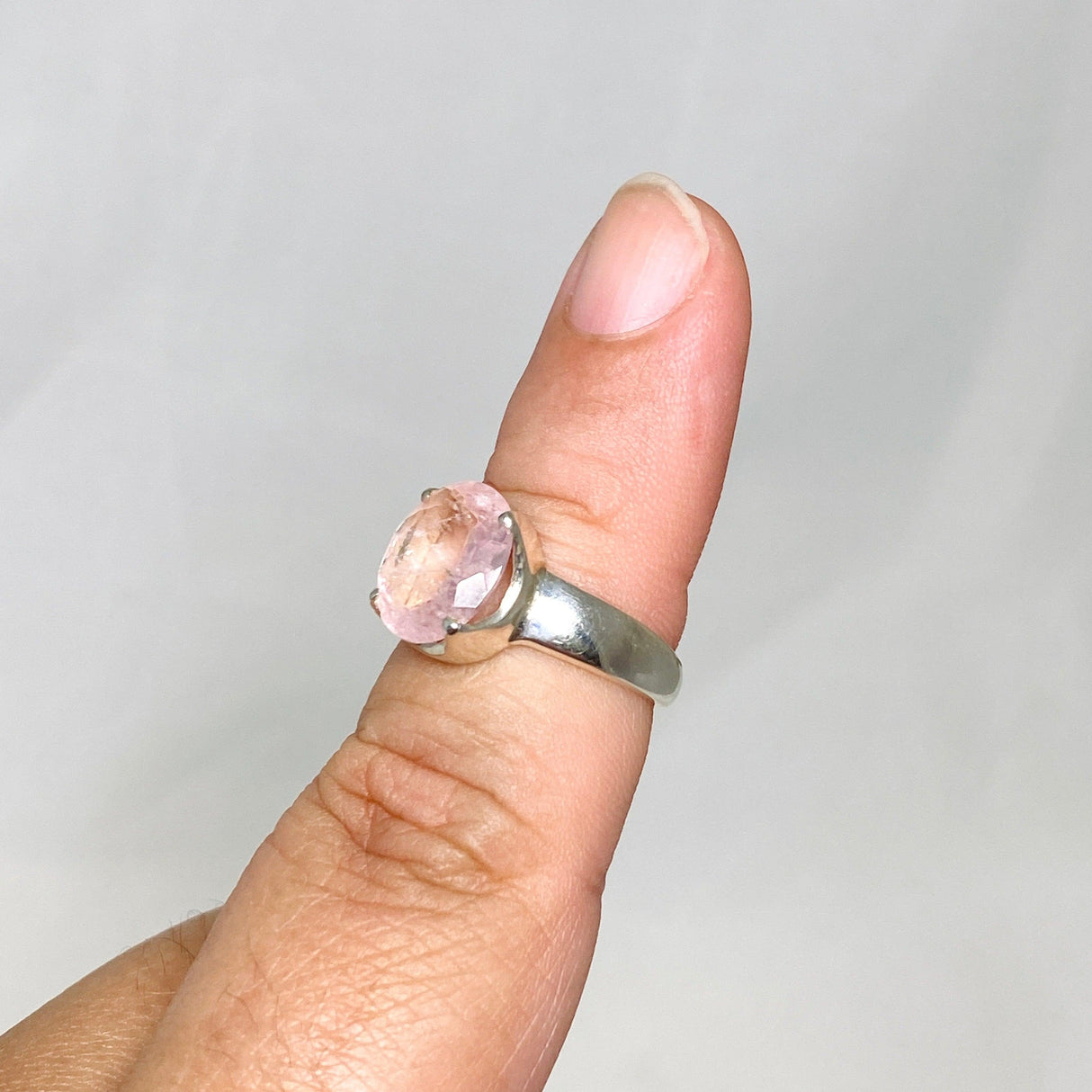 Morganite Faceted Oval Ring Size 7 PRGJ442 - Nature's Magick