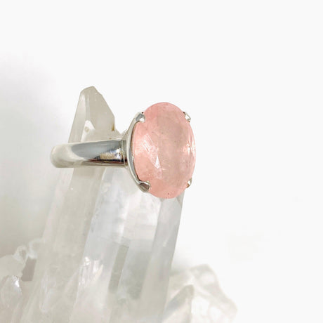 Morganite Faceted Oval Ring Size 9 PRGJ440 - Nature's Magick