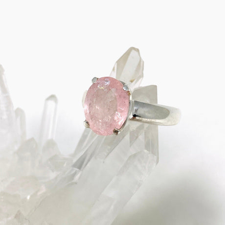 Morganite Faceted Oval Ring Size 9 PRGJ441 - Nature's Magick