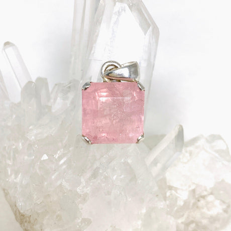 Morganite Faceted Square Pendant PPGJ694 - Nature's Magick