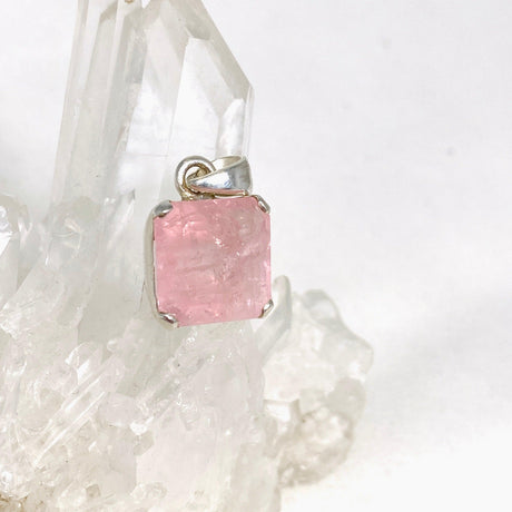 Morganite Faceted Square Pendant PPGJ694 - Nature's Magick