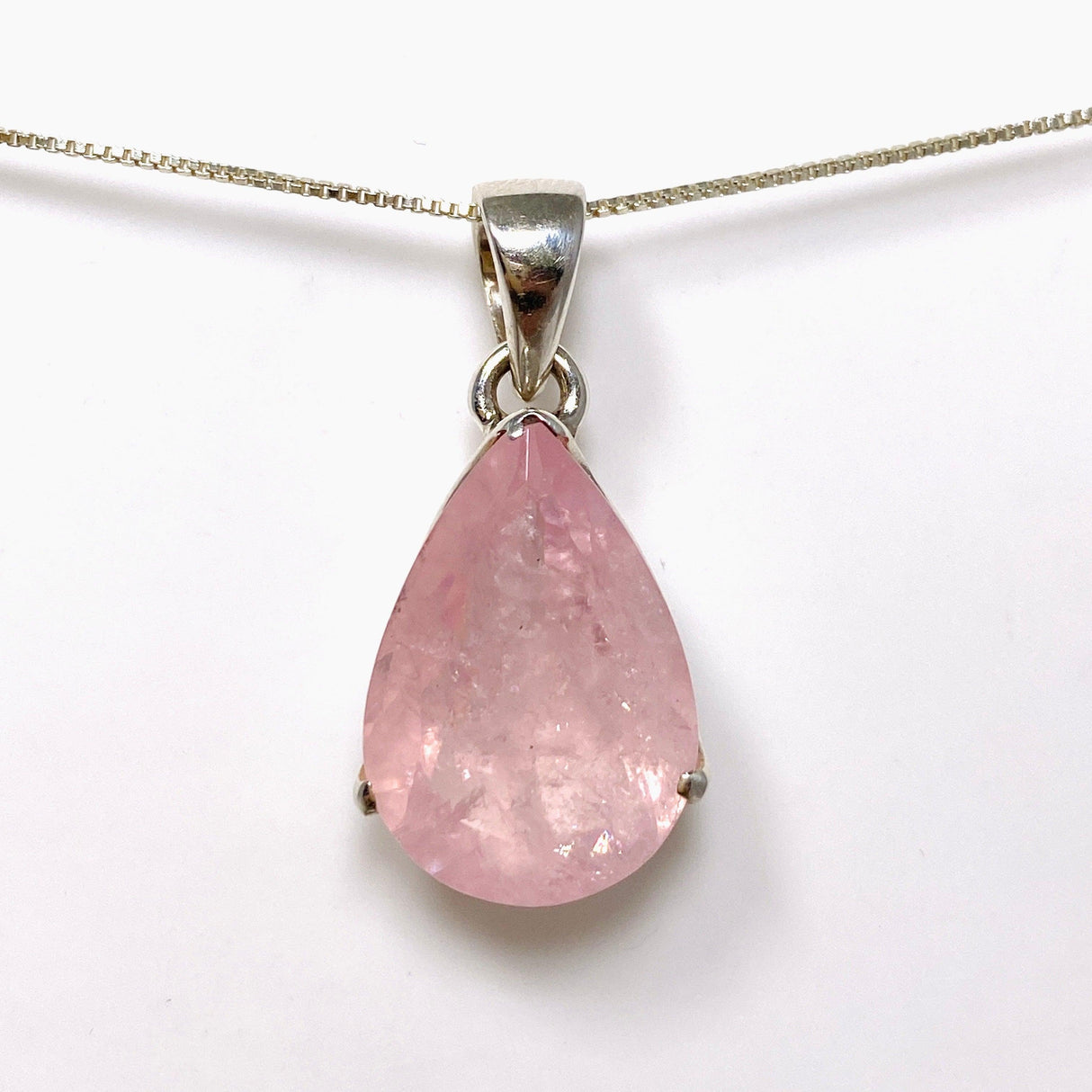 Morganite Faceted Teardrop Pendant PPGJ680 - Nature's Magick