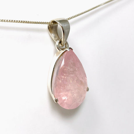 Morganite Faceted Teardrop Pendant PPGJ680 - Nature's Magick