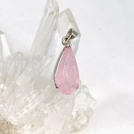 Morganite Faceted Teardrop Pendant PPGJ681 - Nature's Magick