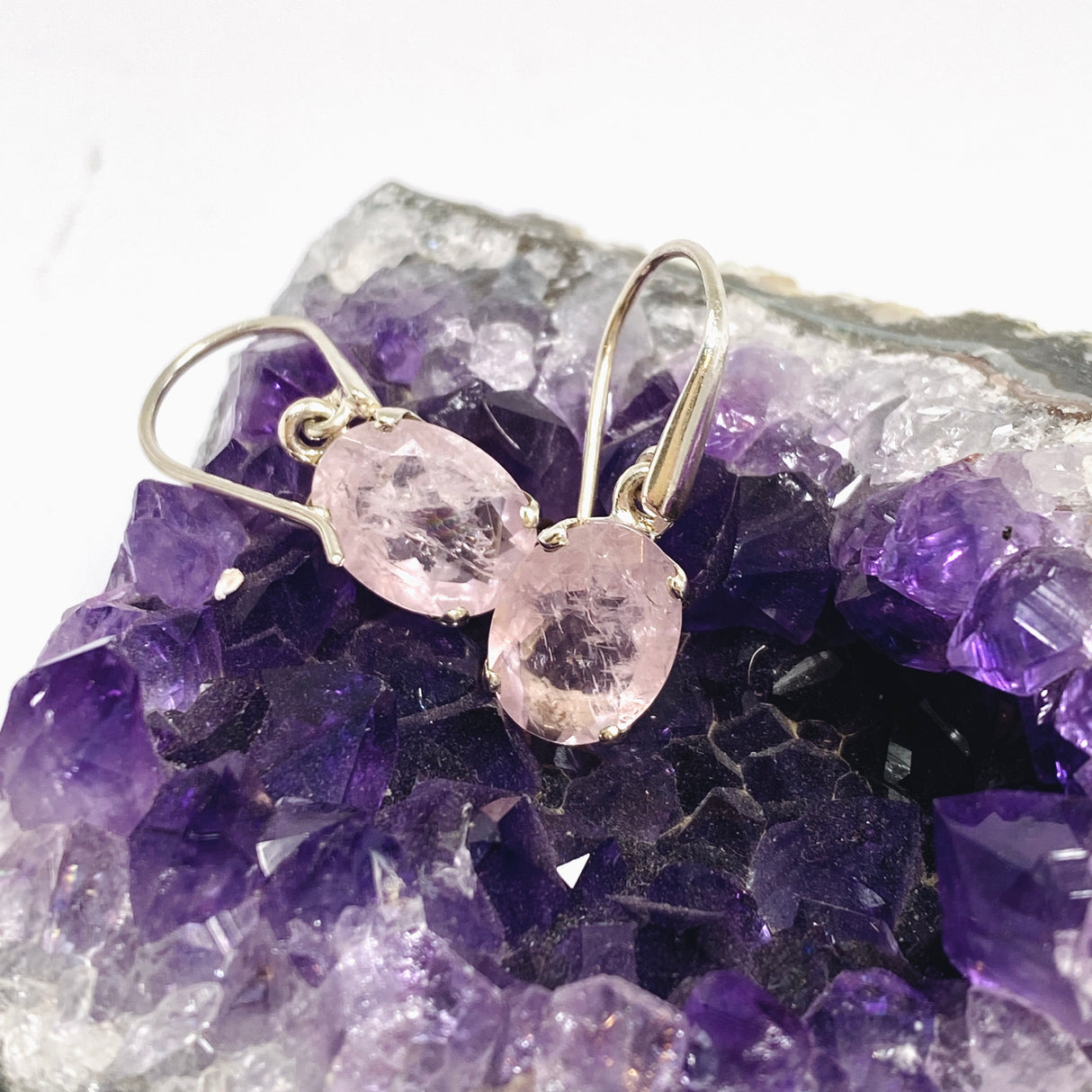 Morganite Oval Faceted Earrings PEGJ388