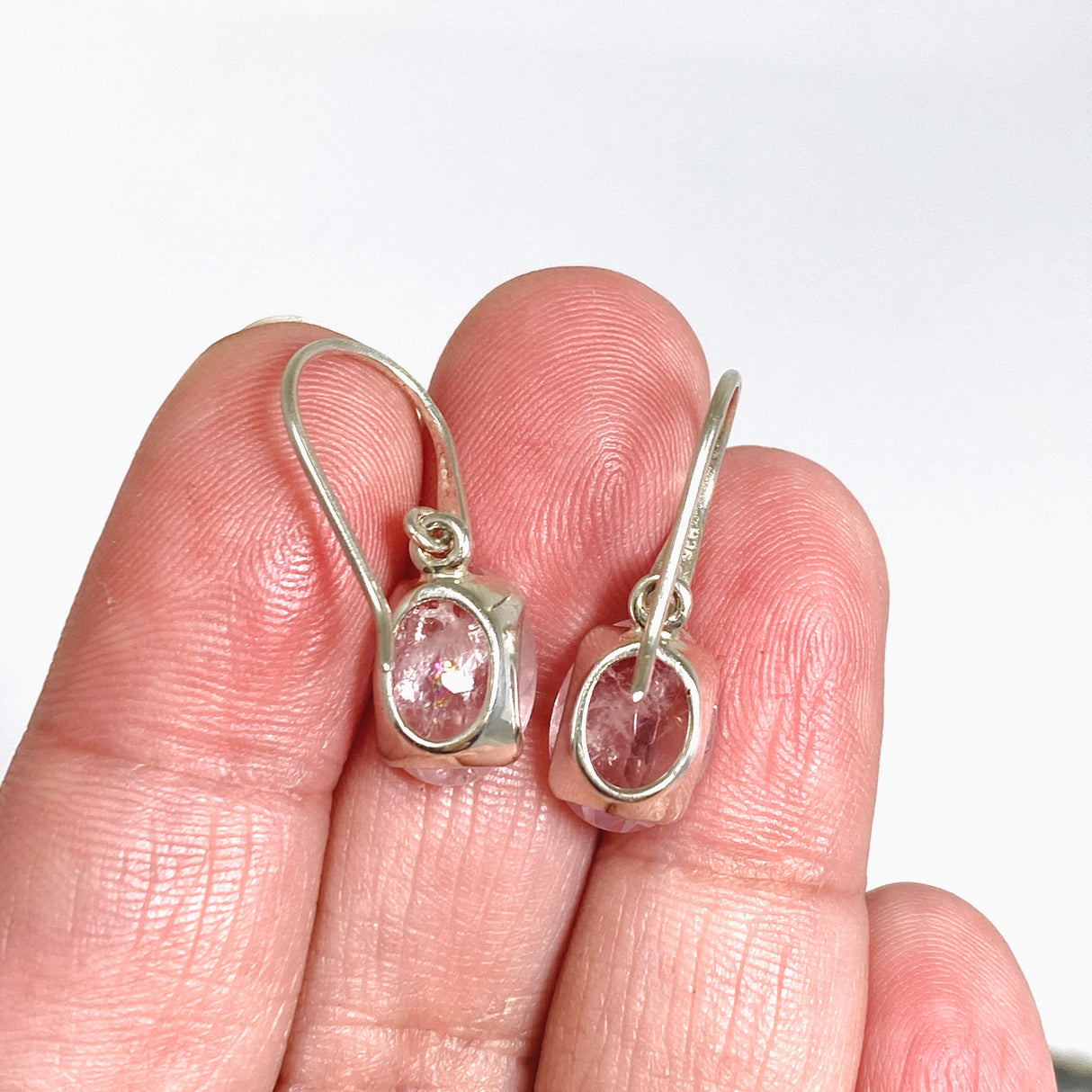 Morganite Oval Faceted Earrings PEGJ388