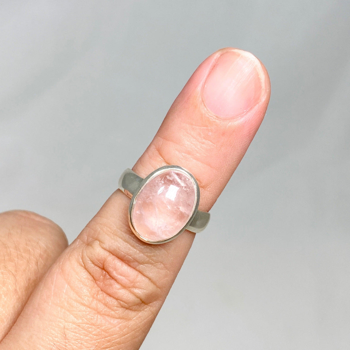 Morganite Oval Ring Size 7 PRGJ446 - Nature's Magick