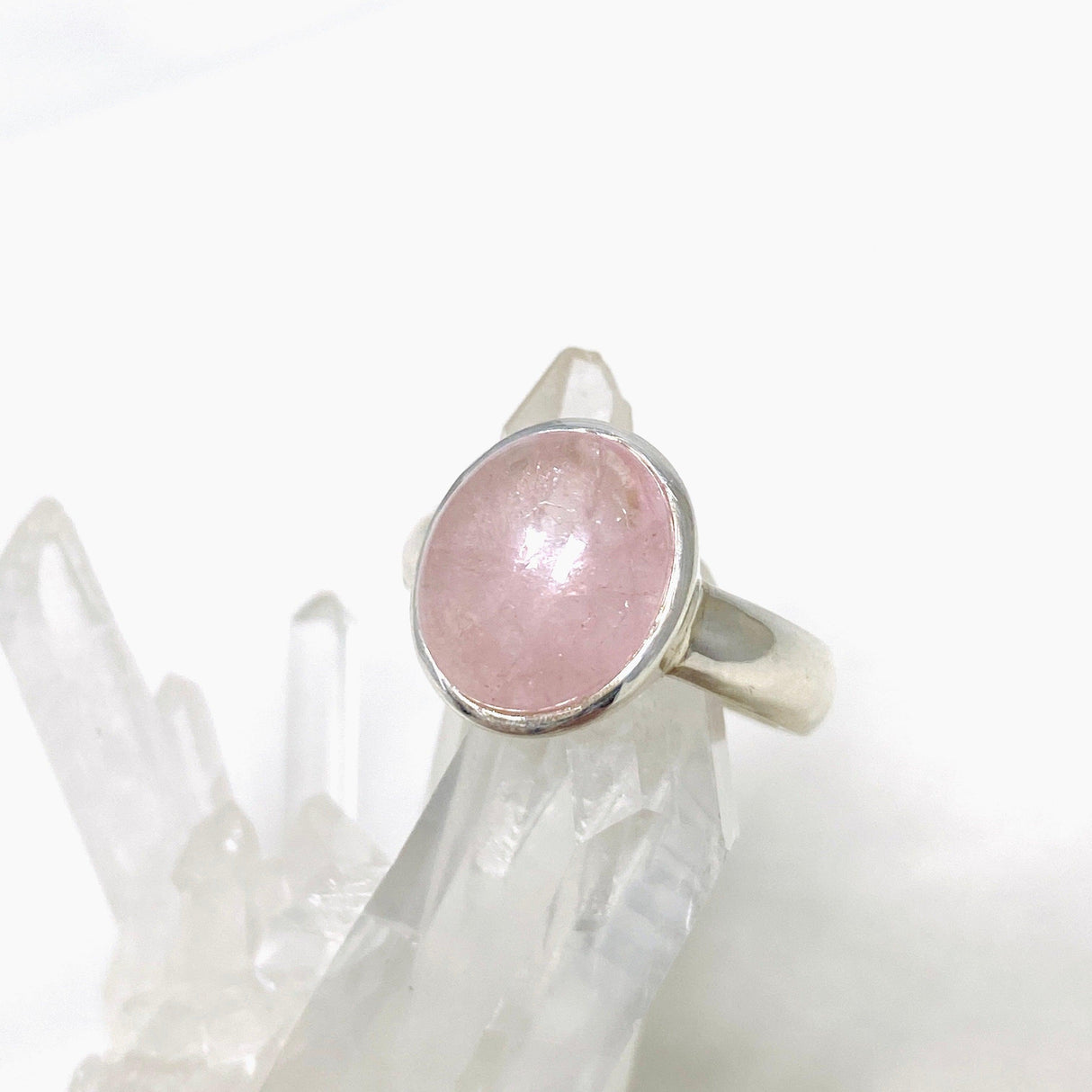 Morganite Oval Ring Size 9.5 PRGJ443 - Nature's Magick