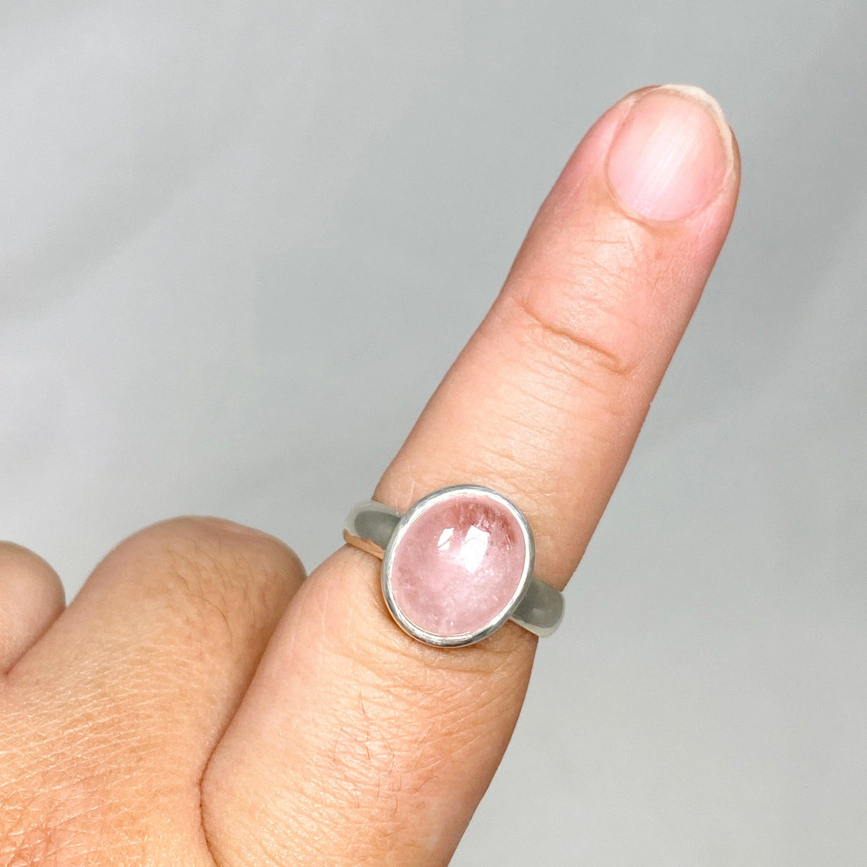 Morganite Oval Ring Size 9.5 PRGJ443 - Nature's Magick