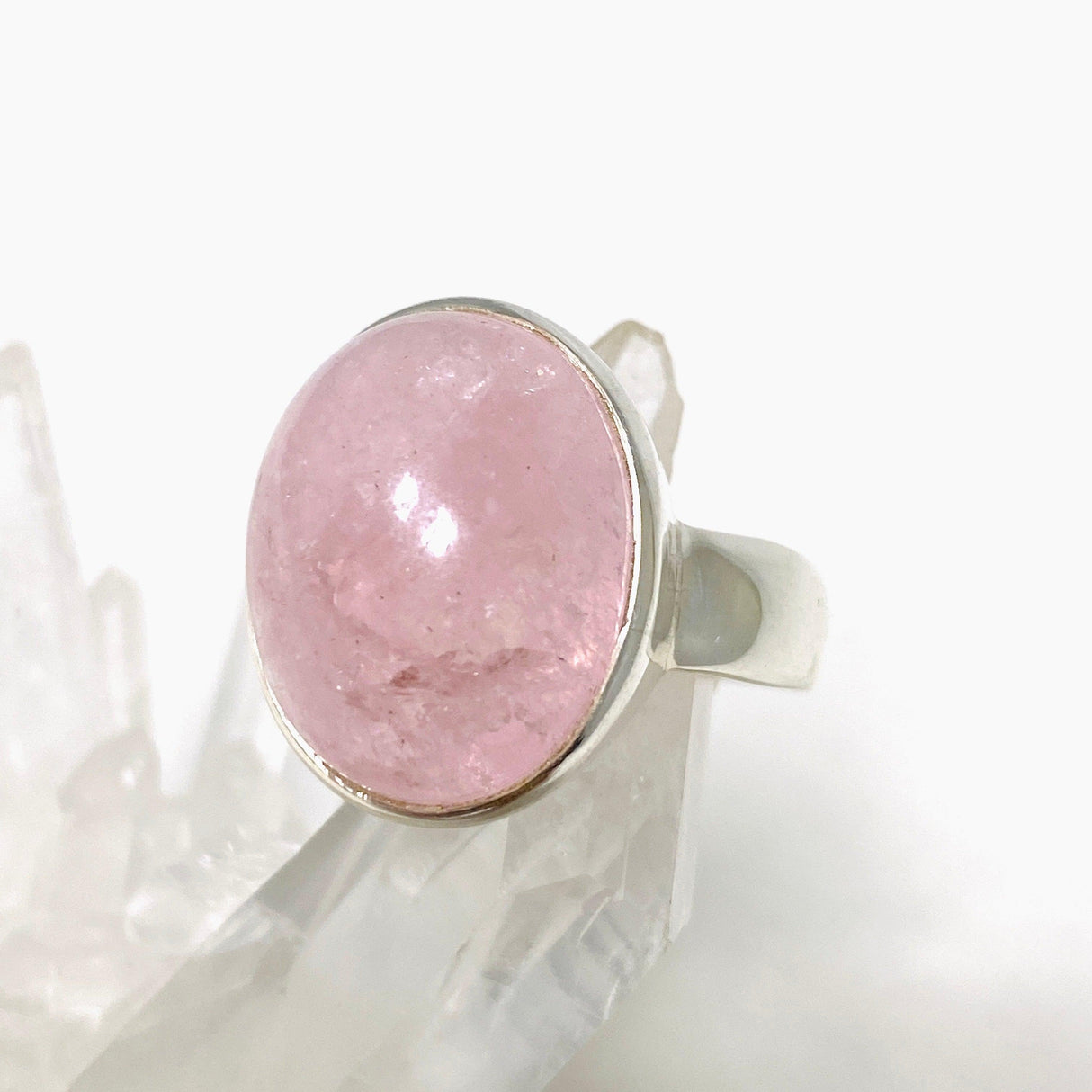 Morganite Oval Ring Size 9 PRGJ445 - Nature's Magick