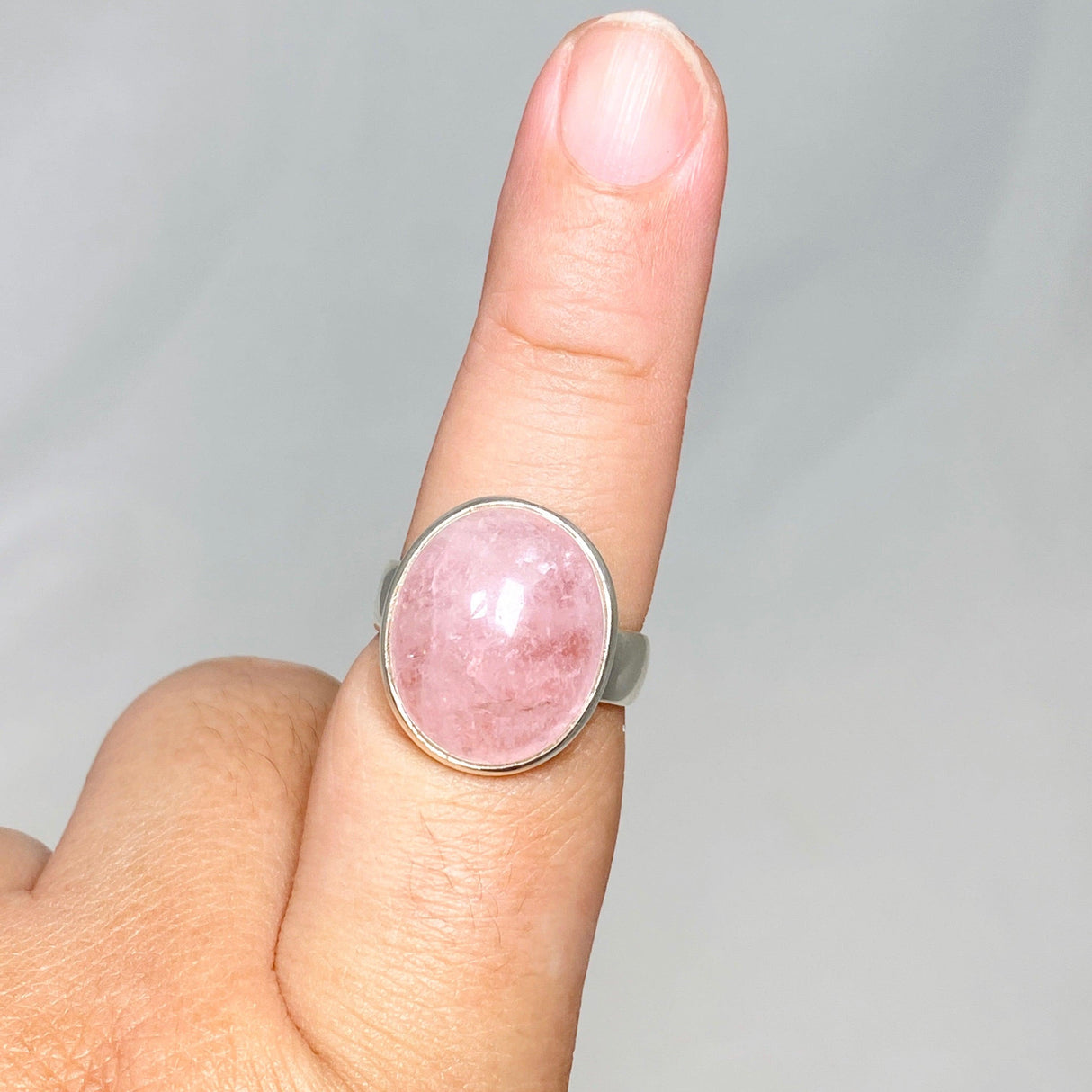 Morganite Oval Ring Size 9 PRGJ445 - Nature's Magick