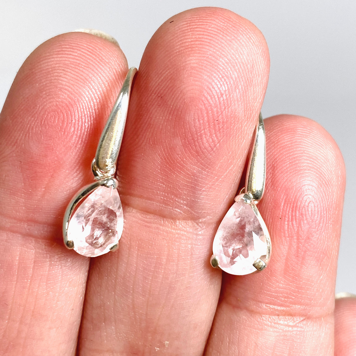 Morganite Teardrop Faceted Earrings PEGJ389