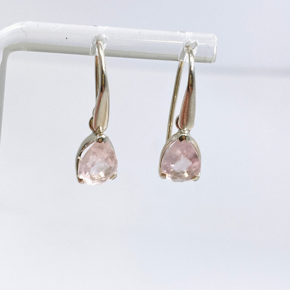 Morganite Teardrop Faceted Earrings PEGJ389