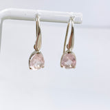 Morganite Teardrop Faceted Earrings PEGJ389