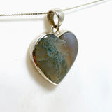 Moss Agate Heart Cabochon Pendant in a Hammered Setting KPGJ4703